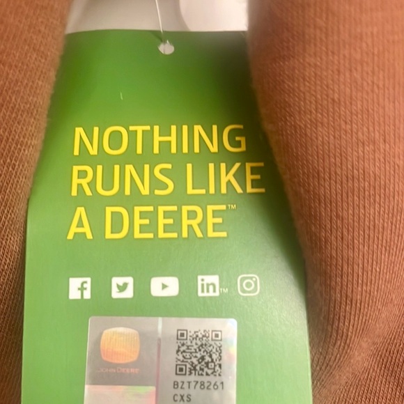 John Deere Brown Sweatshirt with Green Logo NWT - Picture 6 of 6